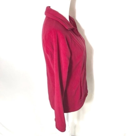 Columbia Fleece Jacket Small Pink Red Full Zip Women’s - Picture 3 of 7